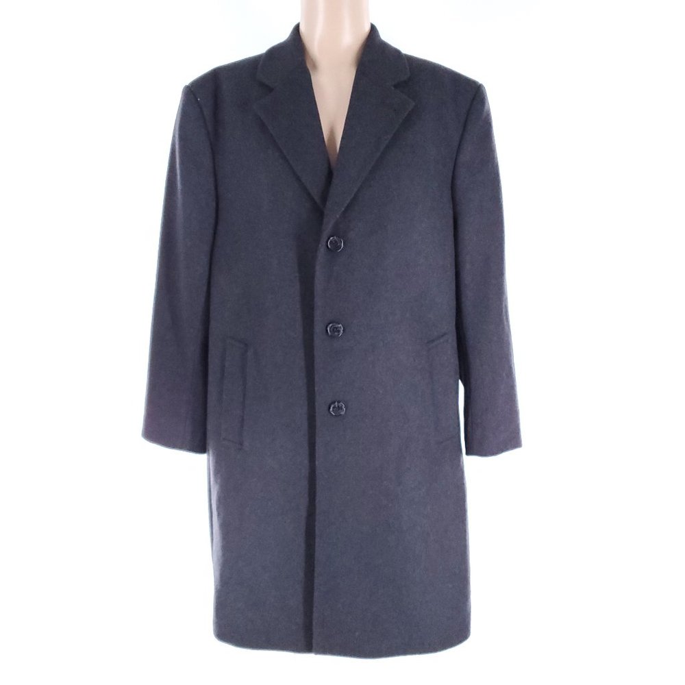 MICHAEL Michael Kors Men Pea Coat Wool Blend 3 Button Black Size 42R